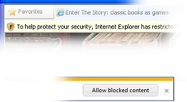 Internet Explorer may want you to click for javascript